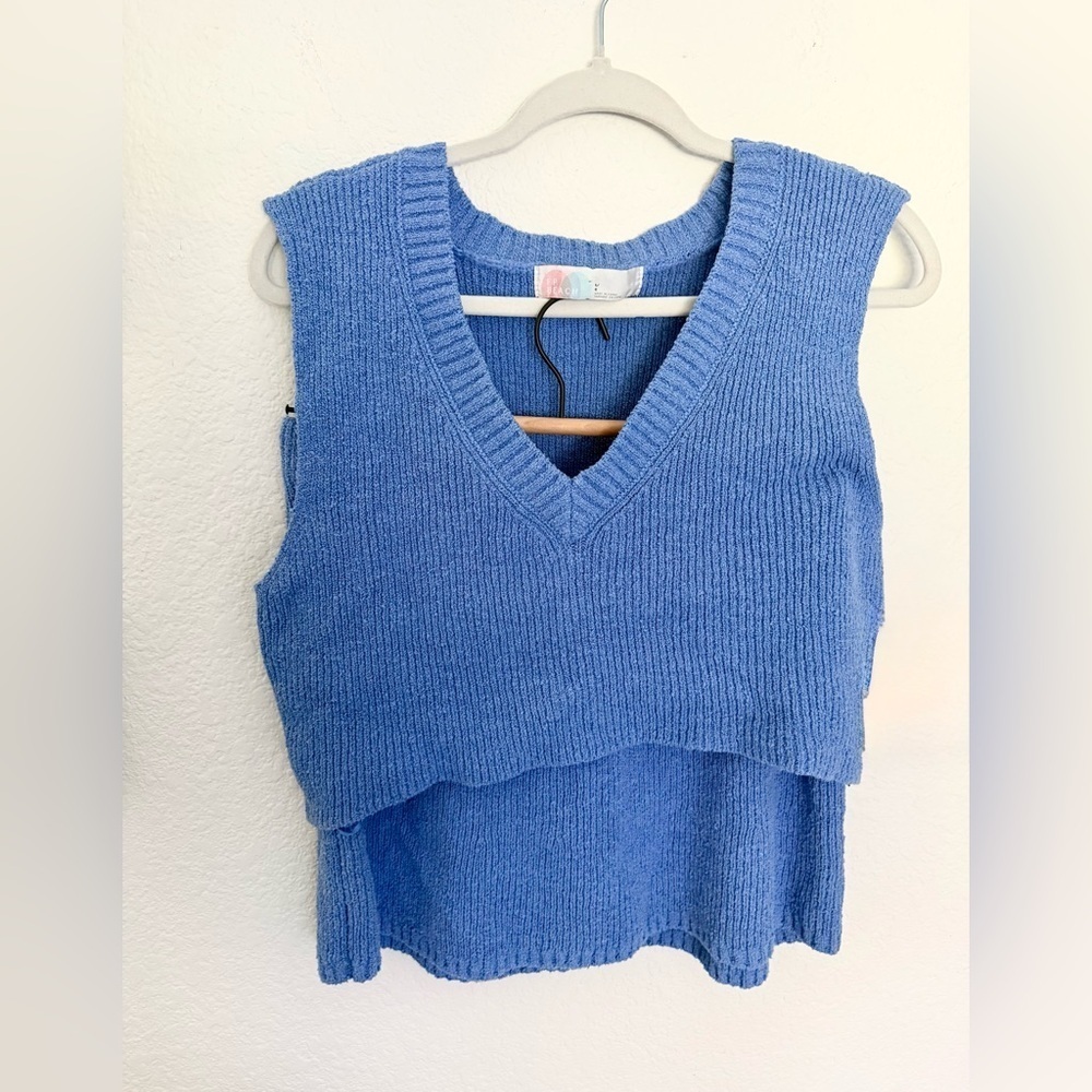 Free People Blue Knit skirt set - Picture 3 of 10
